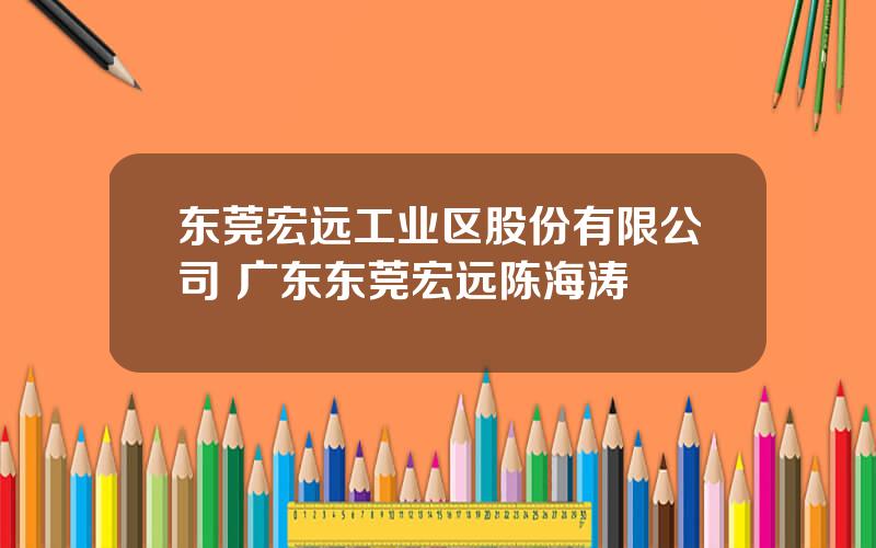 东莞宏远工业区股份有限公司 广东东莞宏远陈海涛